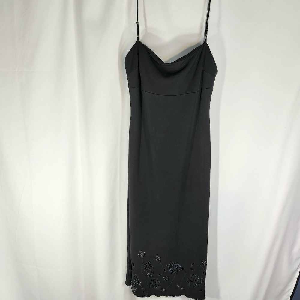 Y2K Elegant Black Spaghetti Strap Dress